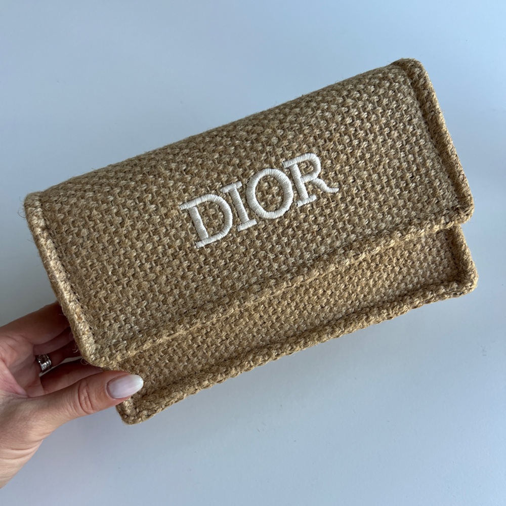 Dior Beige Woven Shoulder Bag with Acrylic Chain - Picture 13 of 16